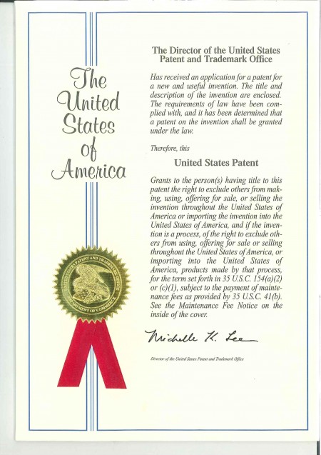 USA-Patent Nr. US9010789B1-P1